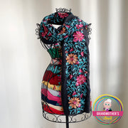 Embroidered Flower Scarves - Light Weight