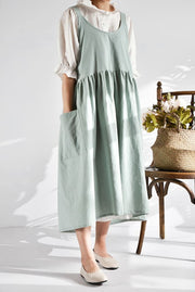 Grandmothers Old Fashioned Apron Dress - Pastel Green