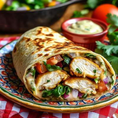 Cheesy Garlic Chicken Wraps