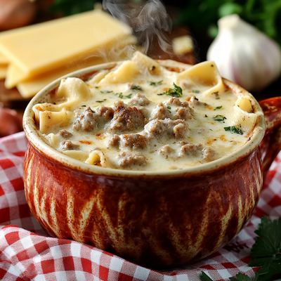 Creamy Alfredo Lasagna Soup