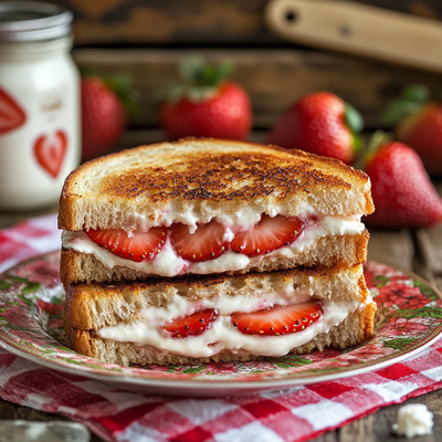 Grilled Strawberry and Cream Cheese Sandwich