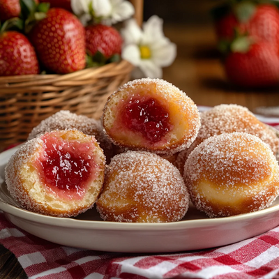Strawberry Bomb Donuts