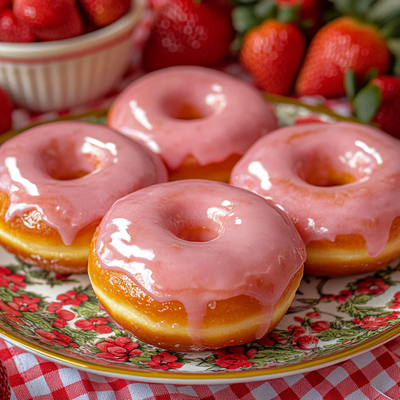 Strawberry Glazed Donuts