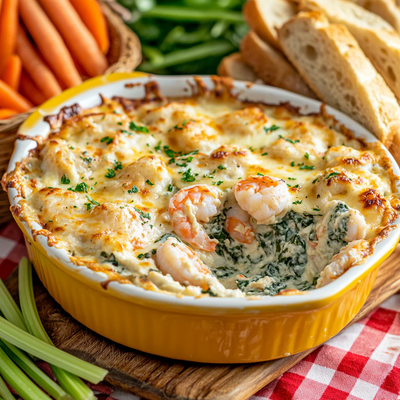 Creamy Shrimp and Crab Spinach Dip