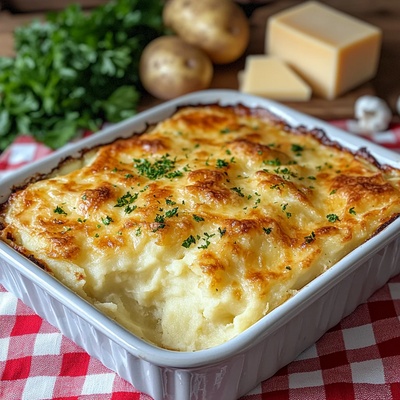 Mashed Potato and Cheese Puff Casserole