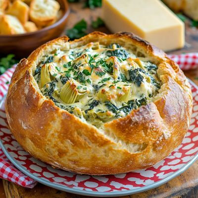 Artichoke and Spinach Bread Bowl