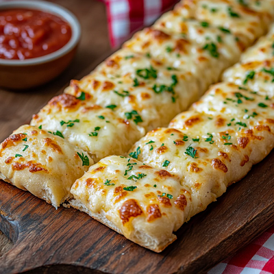 Cheesy Garlic Breadsticks (with Pre-Made Pizza Dough)