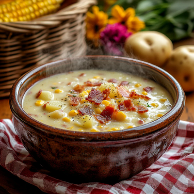 Creamy Bacon, Potato, and Corn Chowder Soup