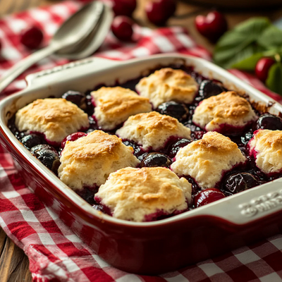 Cherry Cobbler Using Fresh Frozen Cherries