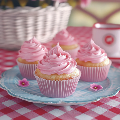 Natural Pink Cupcakes with Pink Frosting