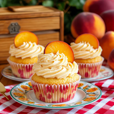 Honey Peach Cream Cheese Cupcakes