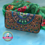 Zippered Embroidered Wallet