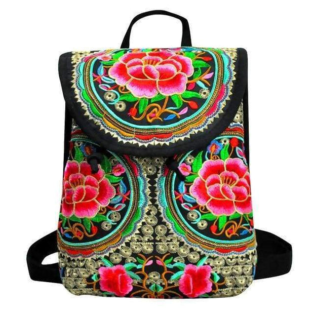 Embroidered Retro Backpack -$38 PROMO FREE SHIPPING - D / United States