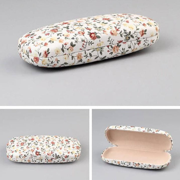 Floral Fabric Eyeglass Cases - White